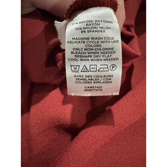 Ann Taylor Maroon Faux Wrap Skirt size 14 - Picture 6 of 6